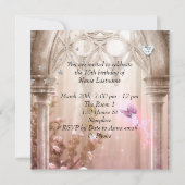 Invitation Quinceanera magique 15e soirée princesse rose (Dos)