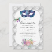 Invitation Quinceañera Mascarade Iridescente (Devant)