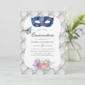 Invitation Quinceañera Mascarade Iridescente (Debout devant)