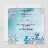 Invitation Quinceanera Masquerade Magique Princesse Bleu 2 (Dos)