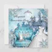 Invitation Quinceanera Masquerade Magique Princesse Bleu 2 (Devant)