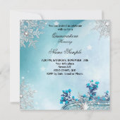 Invitation Quinceanera Masquerade Magique Princesse Bleue (Dos)