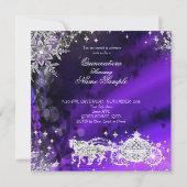Invitation Quinceanera Masquerade Magique Princesse violet (Dos)