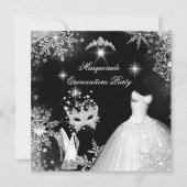 Invitation Quinceanera Masquerade princesse magique (Devant)