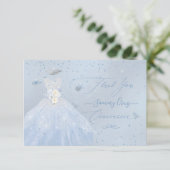 Invitation Quinceanera Merci Parties scintillant Argent Bébé  (Debout devant)