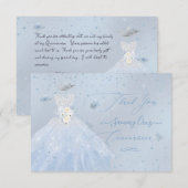 Invitation Quinceanera Merci Parties scintillant Argent Bébé  (Devant / Derrière)