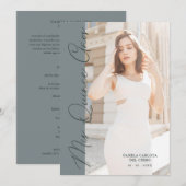 Invitation Quinceañera Minimalist Photo Funny Typography (Devant / Derrière)