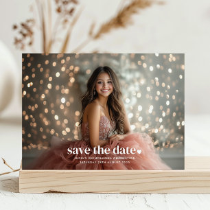 Invitation Quinceañera Minimaliste Moderne Photo Enregistrer 