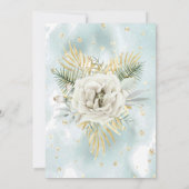 Invitation Quinceanera Mint Turquoise marbre or Rose Floral (Dos)