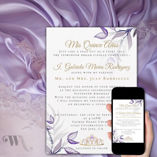 Invitation Quinceañera mis quince Años