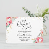 Invitation Quinceañera Mis Quince Años Pink Floral Anniversai (Debout devant)