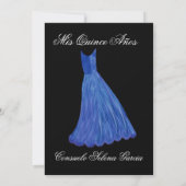 Invitation Quinceanera - Modèle de la robe bleue Mis Quince A (Dos)