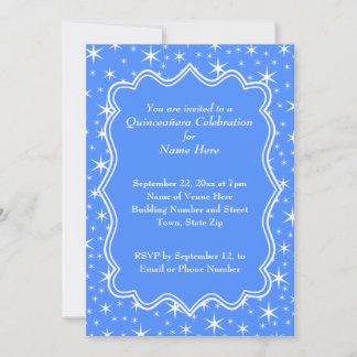 Invitation Quinceanera, Motif des étoiles bleues et blanches