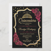 Invitation Quinceanera - Noir Bourgogne (Devant)