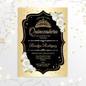 Invitation Quinceanera - Noir Or Blanc