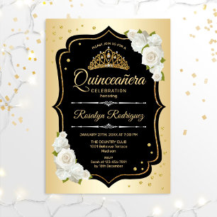 Invitation Quinceanera - Noir Or Blanc