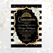 Invitation Quinceanera - Noir Or Blanc