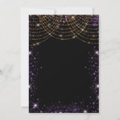 Invitation Quinceanera noir violet or parties scintillant pou (Dos)