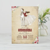 Invitation Quinceañera Occidentale de Bourgogne - 15e anniver (Debout devant)