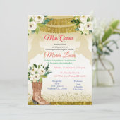 Invitation Quinceañera Or Blanc Miss Mexicaine Quince (Debout devant)