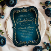 Invitation Quinceañera Or et Sarcelle