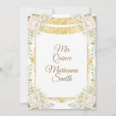 Invitation Quinceanera Or Roses Blanches Fiesta Mis Quince (Dos)