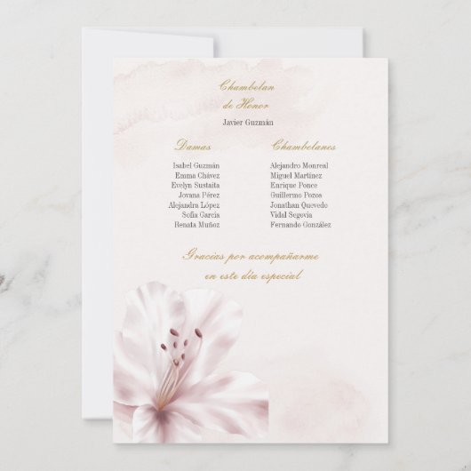 Invitation quinceañera orchidée (Dos)