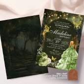 Invitation Quinceanera, papillon de la forêt enchantée