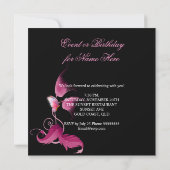 Invitation Quinceanera papillon rose 15 fête d'anniversaire (Dos)