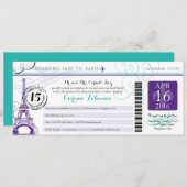 Invitation Quinceanera | Paris (Devant / Derrière)