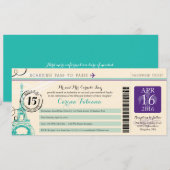 Invitation Quinceanera | Paris (Devant / Derrière)