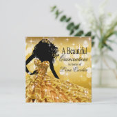 Invitation Quinceanera Parties scintillant Ball Gown | doré (Debout devant)