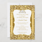 Invitation Quinceanera Parties scintillant Fairytale Gold Car (Dos)