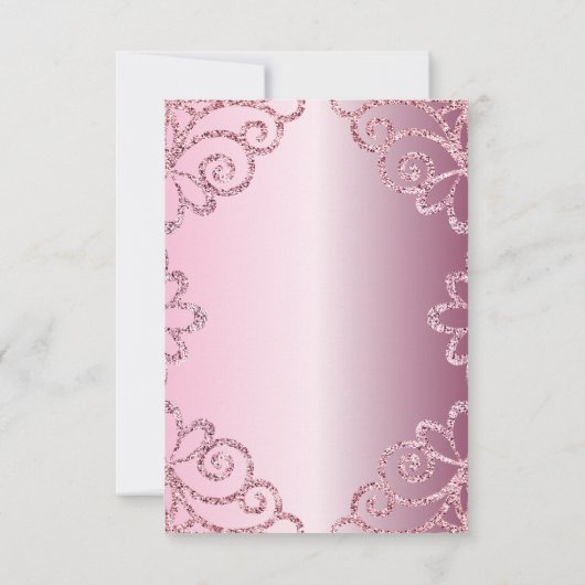 Invitation Quinceanera Parties scintillant fille rose pâle An (Dos)