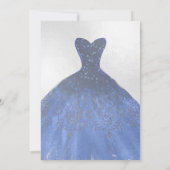 Invitation Quinceañera, Parties scintillant Gown, Bleu de mar (Dos)
