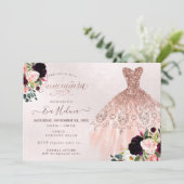 Invitation Quinceañera, Parties scintillant Gown, Bourgogne (Debout devant)