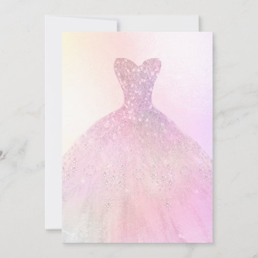 Invitation Quinceañera, Parties scintillant Gown, Pastel Cott (Dos)