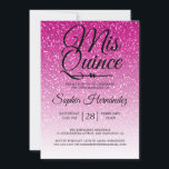 Invitation Quinceañera Parties scintillant rose chaud 15e ann<br><div class="desc">Une parties scintillant rose chaud moderne et glamour à l'ombre design Quinceañera 15 anniversaire invitation présente le texte "Mis Quince" en noir chic manuscrit calligraphie. Parfait invitation à la fête du 15ème anniversaire pour une Quinceañera glamour, parfait pour elle, la fashionista qui aime motif moderne, étincelant, luxe et glamour. Conçu...</div>