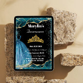 Invitation Quinceañera Parties scintillant turquoise