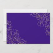 Invitation Quinceanera Party avec photo - Purple Gold Floral (Dos)