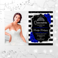 Quinceanera Party avec photo - Royal Blue Silver