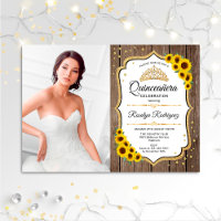 Quinceanera Party avec photo - Sunflowers Rustic