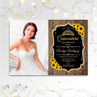Quinceanera Party Avec Photo - Tournesols Rustique