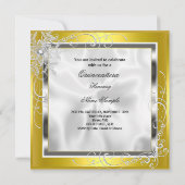 Invitation Quinceanera Party Gold Jaune Robe Argent S5 (Dos)
