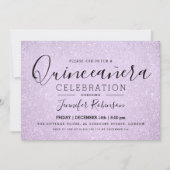 Invitation Quinceanera Party Lavender Parties scintillant Loo (Devant)