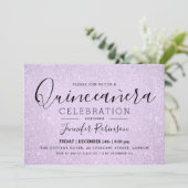 Invitation Quinceanera Party Lavender Parties scintillant Loo (Debout devant)