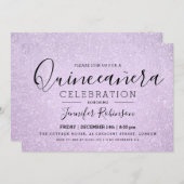 Invitation Quinceanera Party Lavender Parties scintillant Loo (Devant / Derrière)