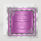 Invitation Quinceanera Party rose Silver Diamond Tiara (Dos)