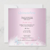 Invitation Quinceanera Party rose Turquoise Tiara Butterfly 2 (Dos)
