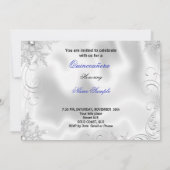 Invitation Quinceanera Party Royal Blue Silver Snowflakes (Dos)